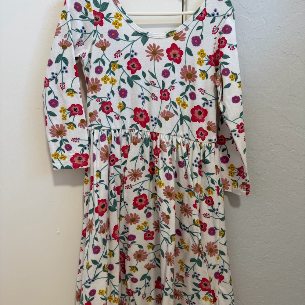Charming Floral Kids Dress - White and Pink